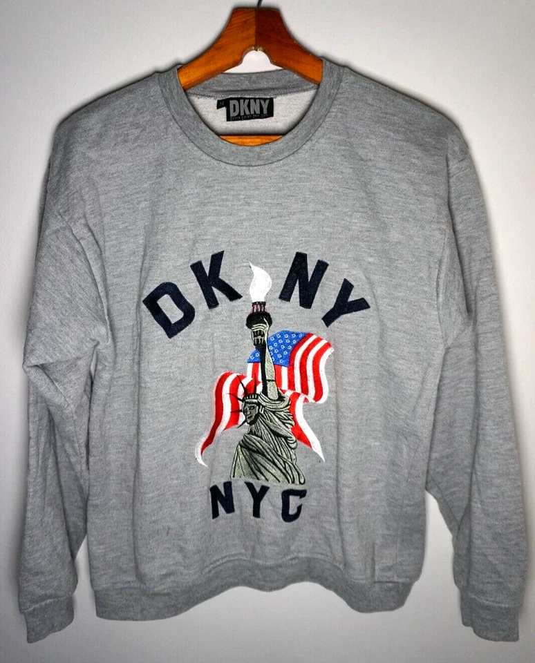 Sudadera De Colección DKNY Mujer Mediana Nueva York Estatua de la Libertad Años 90 Foto 2 de 4
