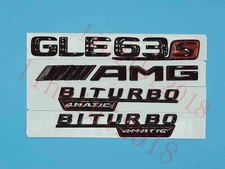 Flat Gloss Black "GLE63s AMG BITURBO" Emblem Badge Sticker for Mercedes Benz GLE
