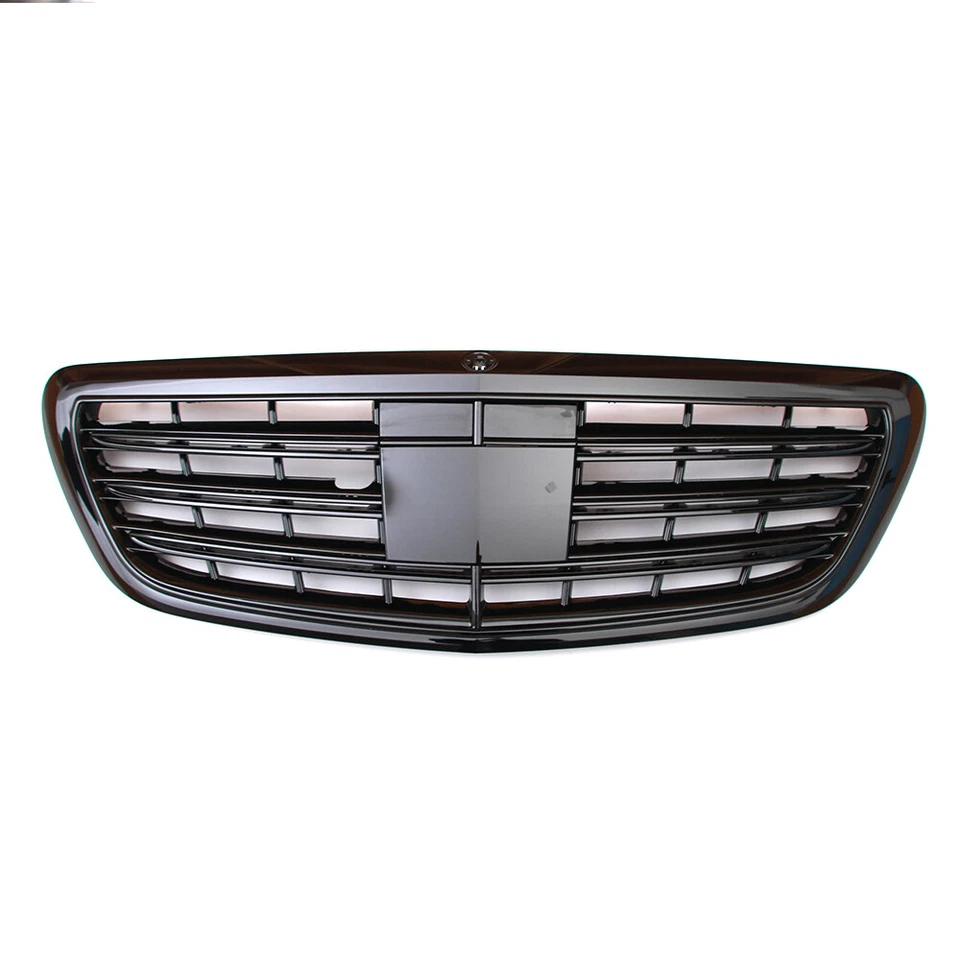 Black Front Grille Grill With ACC Fit Mercedes W222 2014-2020 S400 S550 S580 - Image 2 of 4
