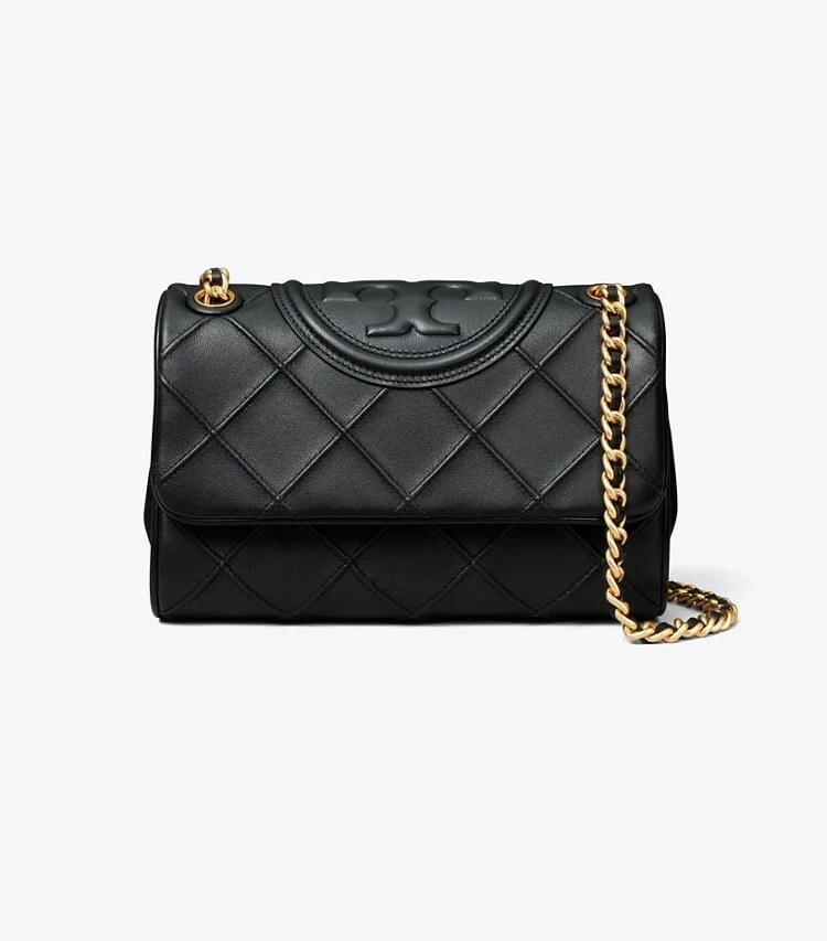 Borsa donna Tory Burch Fleming nera trapuntata convertibile tracolla JDM1469