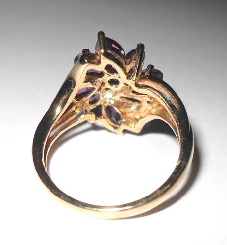 1ct Uruguayan Amethyst & Diamond accent Ring- 9ct Gold- QVC- size- L - Picture 6 of 6