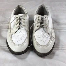 Footjoy Europa Collection 98910 Womens Size 7M Golf Shoes White Beige Soft Spike