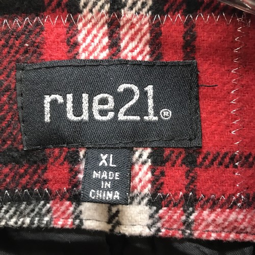 Rue 21 Snap Front Red Plaid Jacket Women’s XL Wool Blend - Picture 8 of 12