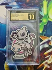 CGC PRISTINE 10 Mew & Mewtwo Pokemon Stickers 2023 B-Side Label Gem Mint