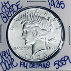 1935 SILVER PEACE DOLLAR AUTHENTIC HI GRADE U.S. MINT COIN RARE KEY DATE 5059