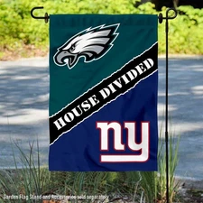 House Divided Eagles and Giants Garden Flag and Yard Banner