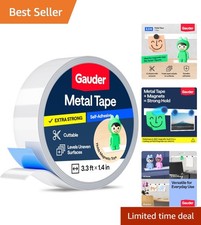 Durable 3.3 Ft Ferrous Tape for Magnets - Self-Adhesive Metallic Wall Solution