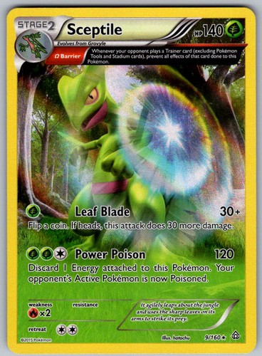 Sceptile 9/160 Holo Rare Primal Clash Pokemon Lightly Played