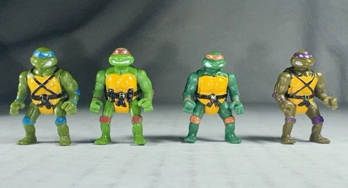 Teenage Mutant Ninja Turtles TMNT Mini Mutants LOT of 4 Vintage Playmates Toys