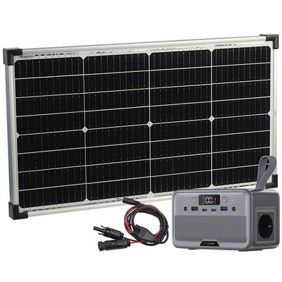 revolt Fensterbank-Solarkraftwerk: Powerstation + 60-W-Modul, 89,6 Wh, 100 W