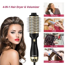 New Modern 4-in-1 Hair Dryer Brush – Hot Air Styler w/ Ionic Ceramic Barrel