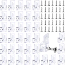 36PCS Clear Mirror Holder Clips with Screws for Frameless Glass & Picture Frames