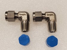 qty 2 - Swagelok SS-400-2-4RT Male Elbow 1/4 in. Tube OD x 1/4 in. Male ISO -new