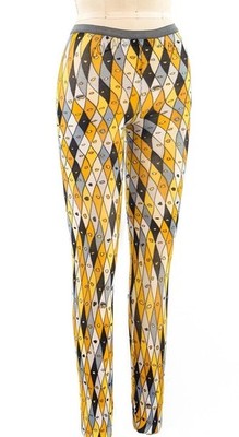 Emilio Pucci 1960s Vintage Harlequin Print Tights  Retro Size B Nylon