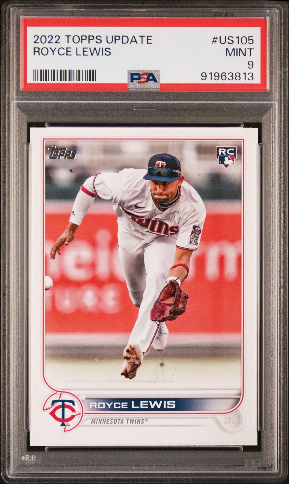 2022 TOPPS UPDATE #US105 ROYCE LEWIS ROOKIE RC PSA 9