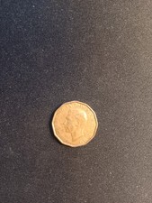 1943 United Kingdom Three Pence Coin, King George VI, Wartime Era