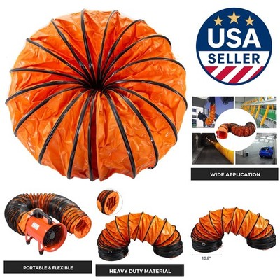 Heavy Duty 25ft PVC Flexible Duct for 10 Inch Blower - Flame-Retardant Design
