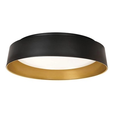 AFX Lighting Duncan 15'' LED Flush Mount, Black/Gold - DUNF15LAJUDBKGD