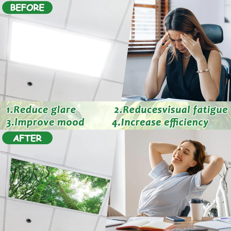 8 Piezas Fundas de Luz Fluorescente con 80 Imanes Decorativos para Techo de Aula... Foto 3 de 4