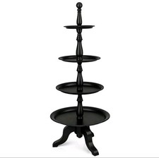ABELLA XXL-Deko-Etagere inkl. Kerzenständer & Tischfunktion 4 Etagen SCHWARZ