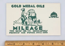 Vintage Advertsing Blotter Gold Medal Oils Kunz Oil Co. Minneapolis Camel