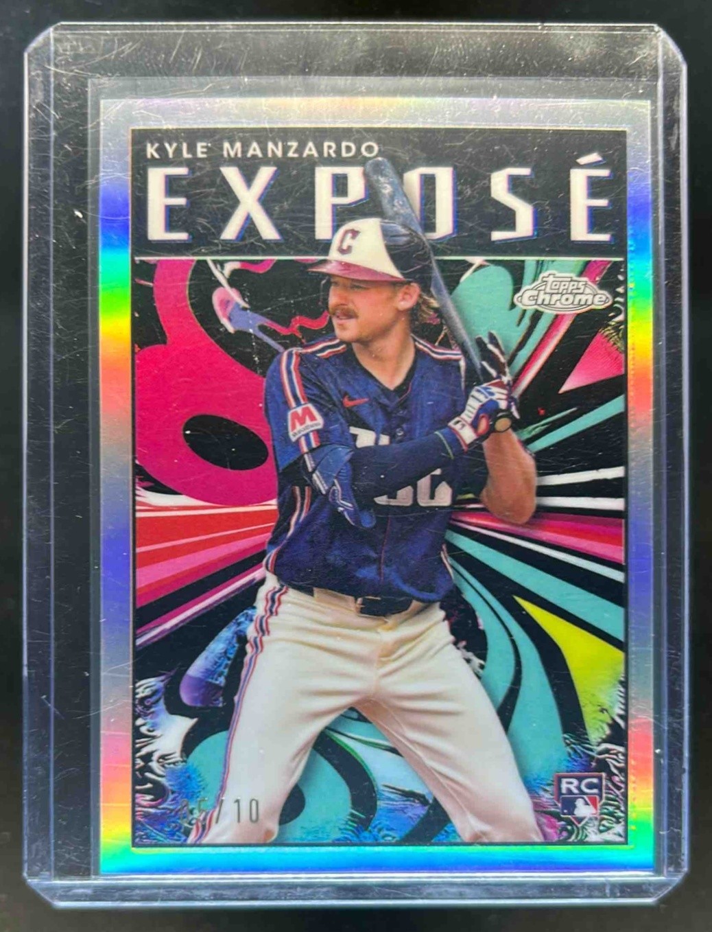 2024 Topps Chrome Update Kyle Manzardo Expose RC Rookie #/10 Guardians