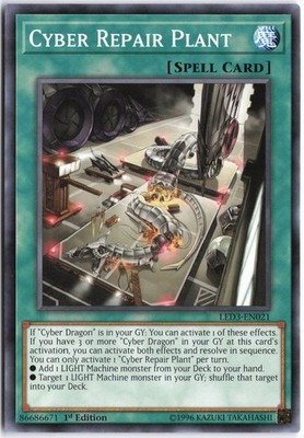Yugioh - Cyber Repair Plant LED3-EN021 1st Edition - Legendary Duelists: White D