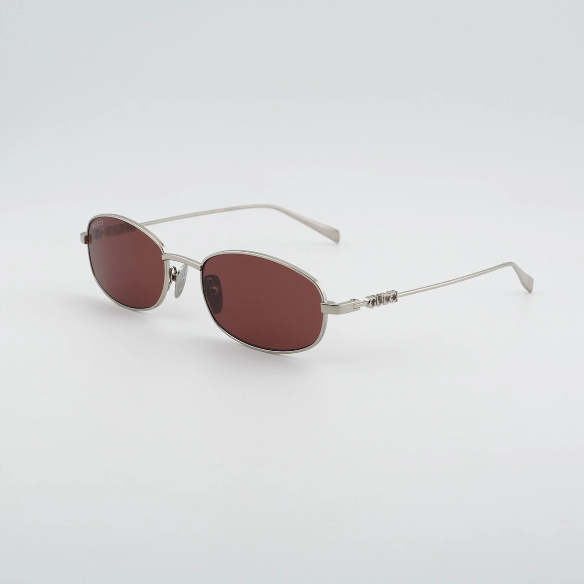 Gucci GG1955SA 003 Square Sunglasses - Shiny Silver\\Burgundy Gucci GG1955SA 003 Silver Rectangular Sunglasses - eye-oo.com main image 2