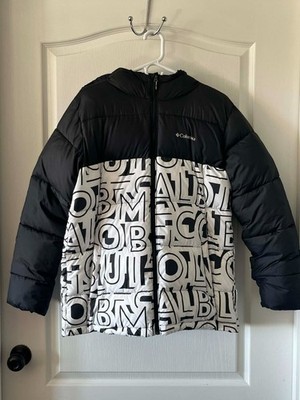 Columbia Bulo Point Down Jacket with a Black and White for Kids size XL (18/20)