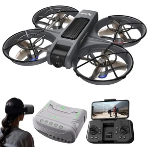 FPV Drone with Camera and VR Glasses, Brushless Motor Optical Flow Cool LED L...