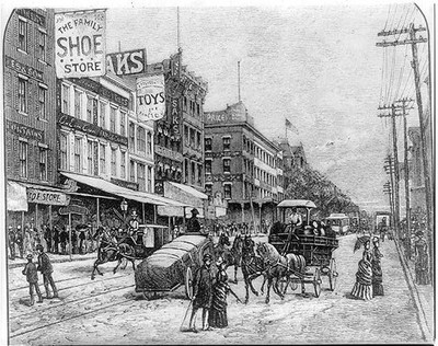 Photo:Washington DC 1860s 7th and D Streets Horse Carriages Stores