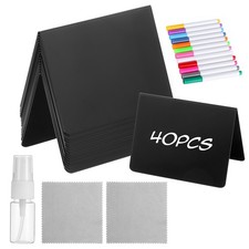 40 Pack Reusable Mini Chalkboard Signs, Food Labels for Party Buffet Catering...
