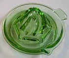 Vintage Federal Glass Green Uranium Depression Glass Citrus Reamer (AS IS) #13