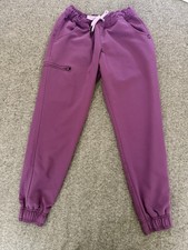 Jaanuu Purple Scrub Pants Sz XSP Drawstring Cargo Workwear Chic Trendy Comfort