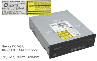 Plextor PX-760A DVD-ROM DVD-RW Drive CD-RW DVD Burner RW IDE 40