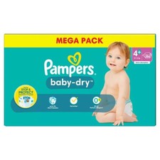 Mega Pack 86 couches PAMPERS Baby-Dry  Taille 4+  (10 à 15kg) - NEUF - LIVRÉ