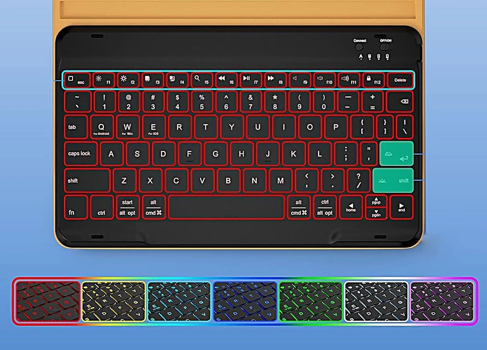 PU Leather Keyboard/Case for iPad 4/5th Gen. & Pro 1/2/3/4th Gen.w/Backlighting - Image 3 of 4