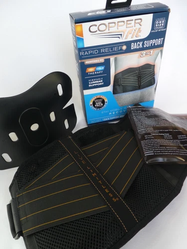 Copper Fit Rapid Relief 3 in 1 Hot/Cold Therapy Back Support One Size NEW OpenBx