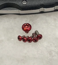 Red Stainless Screws Set For Cold Steel Tuff Lite Knife Pivot Scale Pocket Clip