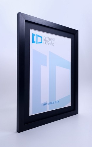 Schwarz Foto Bilderrahmen 19 mm 7x7"" 7x8 7x9 7x10 7x11 7x12 7x13""-20"" Halterung Glas - Bild 27 von 36