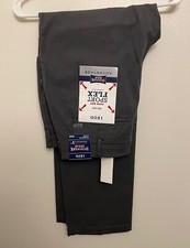 IZOD - STRAIGHT FIT - FLAT FRONT - SPORT FLEX - Men's - ASPHALT - Size 33 / 30