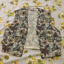 Vintage Magnolia Shoppe Floral Womens Vest Artsy Teacher 1980s 1990s