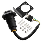 Flat 4 Pin to 7 Way Blade RV Trailer Plug Adapter Tow Truck Light Wire Connector