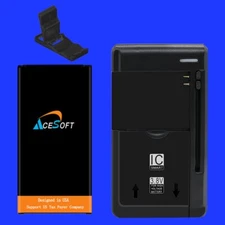 AceSoft Li_ion 6820mAh Battery Wall Charger Bracket f Samsung Galaxy S5 SM-G900M