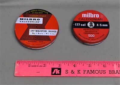 Two 500 Ct. Different Milbro Caledonian Pellet Tins, Full
