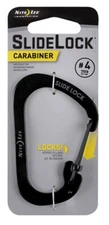 Slide Lock Stainless Steel Carabiner #4 size by Nite-Ize Black