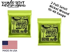 2 SETS ERNIE BALL REGULAR SLINKY 10-46 ELECTRIC GUITAR STRINGS 2221