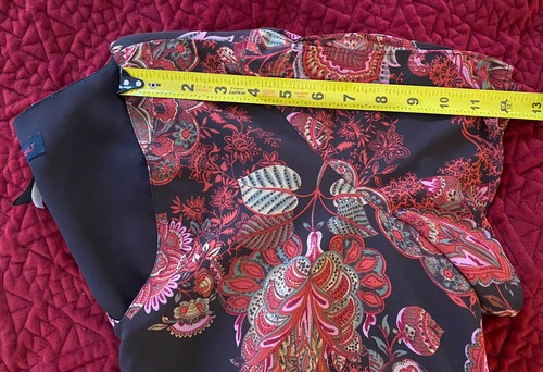 Gloria Vanderbilt Womens Blouse Size 14 Lined Paisley Floral Slit Sleeve V Neck - Picture 9 of 9