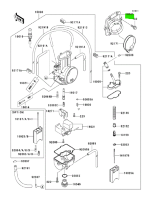 KAWASAKI KX125 KX125 L4 Holder Carburetor 16065-1378 Genuine JDM