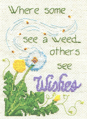 Cross Stitch Kit ~ Design Works Dandelion Wishes Inspirational Saying #DW2959